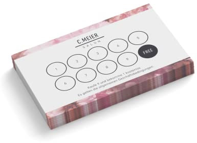 Bonuskarten personalisiert | Salon | 1-seitig | Querformat | Menge zur Auswahl | Treuekarten | Stempelkarten | Nagelstudio | Fußpflege | Friseur | Kosmetik | Blumen (100 Stück)