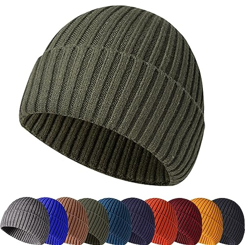 Baynetin Wintermütze Strickmütze, Weich, Warm, Stretch, Bequem, Atmungsaktiv Beanie Mütze Roll up Edge Cuffed Plain Schädeldecke Fisherman Hut Unisex