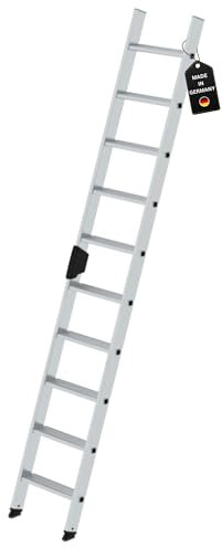 PROREGAL Stufen-Anlegeleiter ohne Traverse | 10 Stufen | Leiter, Teleskopleiter, Trittleiter, Bockleiter, Sprossen-Doppelleiter