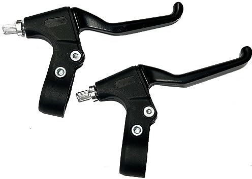 2 x Bike Bicycle Brake Levers | Bike Handle Brake Lever 2.2cm Diameter for Most Bicycles MTB Road Bikes & BMX | Black Aluminium Alloy