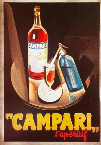 Poster da Parete Serie Pubblicità Retro' Bitter Aperitivo l'Aperitif Vintage Senza Cornice. Stampa Artistica su Carta Patinata 40x30 cm