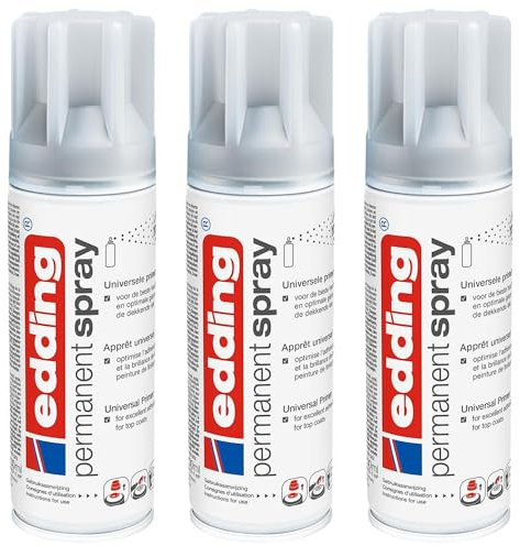 EDDING Lot de 3 Sprays Permanent 5200 Apprêt Primaire Universel Gris