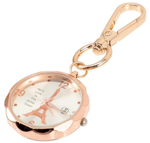 Holibanna Vintage Taschenuhr mit Arabischen Ziffern und Leuchtfunktion Legierungsmaterial Multifunktionaler Schlüsselanhänger mit Clip Design für Krankenschwestern im Outdoor Einsatz