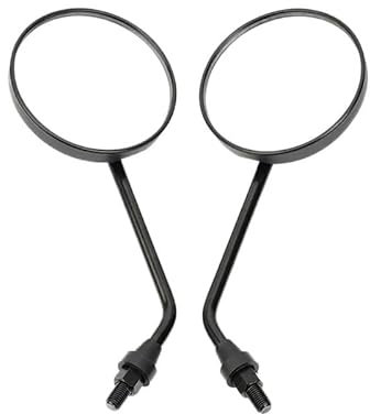 [Replacement] 10mm Motorrad Rückspiegel Griff Bar-End Seite 3,94 Runde Spiegel Aluminium für Kreuz für Knochen für Dyna für Electra Glide ZCXUIE