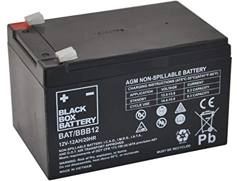 12V 12Ah Black Box Sealed Lead Acid Mobility Scooter Battery
