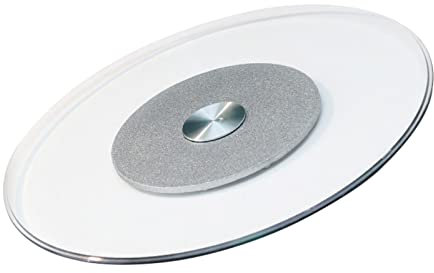 SnamicE Esstisch für zu Hause, Drehteller aus gehärtetem Glas, Esstischplatte mit Drehtellerbasis, Organizer (Größe: 70 cm) (einfarbig, 70 cm)