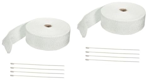 Gatuida 2stücke Hitzeschutzband Für Auspuffrohre Hochtemperaturbeständiges Thermoband Mit Kabelbindern Geeignet Für Und Motorräder Weiß