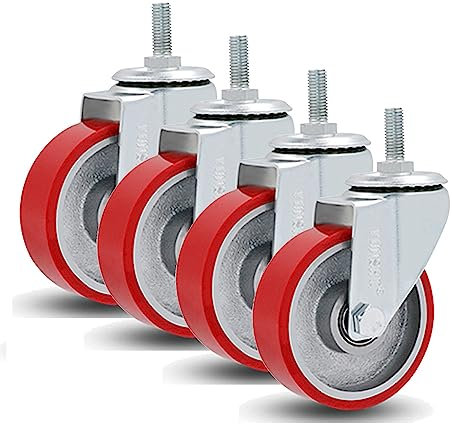 Schwerlast-Lenkrolle aus Gusseisen mit Bremse – Lenkrolle mit M12-Gewinde, Möbel-Lenkrolle, Schweißwagen-Vorbaurolle