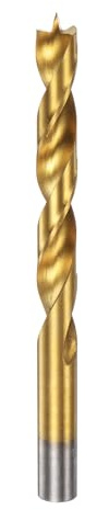 sourcing map Brad Point Drill Bit 11.5mm(29/64) Dia Straight Round Shank Drill Metric Brad Point Spiral Twist Drill Bits for Carpenter Woodworking Plastic Rubber, Golden