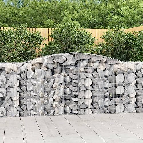 FUDUGEHMIOFWFJJ pflanzschale rund 60 cm,blumentopf XXL,Gabionen mit Hochbogen 6 STK. 400x50x100/120cm Verzinktes EisenGeeignet für Garten, Terrasse, Schlafzimmer, Wohnzimmer