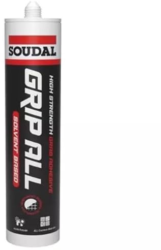 Soudal Grip All Solvent Based Adhesive Sealant Cartridge Beige 290ml Ultra Strong Gap Filling Fibre Reinforced Sealing And Bonding In The Building And Construction
