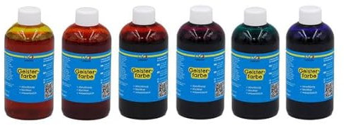 Ledacolor Geisterfarbe Set 6 Flaschen à 250 ml | Effektfarbe | 6 Farben | dünnflüssig | löschbare Farbe | wasserlöslich | Magic Zaubermaler