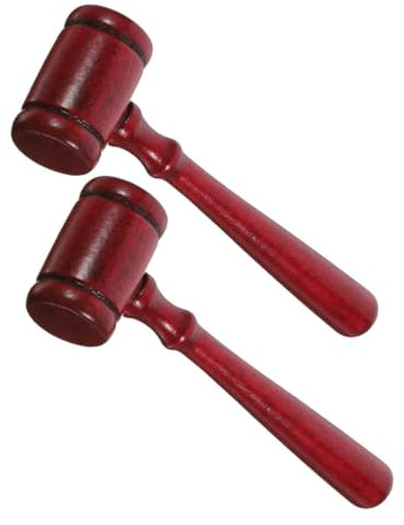 WEKAMOS 2pcs Judge Gavel Lightweight Cosplay Hammer for Boys and Girls Courtroom Accessory for Law School Auctions and Role Play