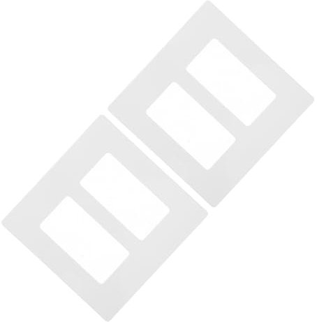 Ciieeo 2piezas Placa De Enchufe Decorativa Blanca Moderna Para Pared Sin Tornillos De Plástico Para Interruptor De Luz Doble Para Uso Doméstico y Comercial
