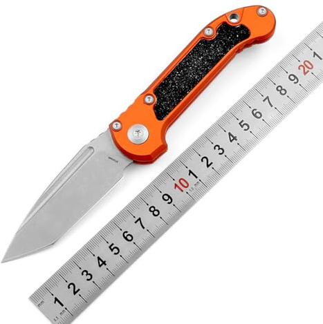 Taschenmesser Orang Klappmesser Alu Stahl Klein Knopfdruck Edc Multi messer | Aluminiumlegierung M390 edelstahl mit clip outdoormesser