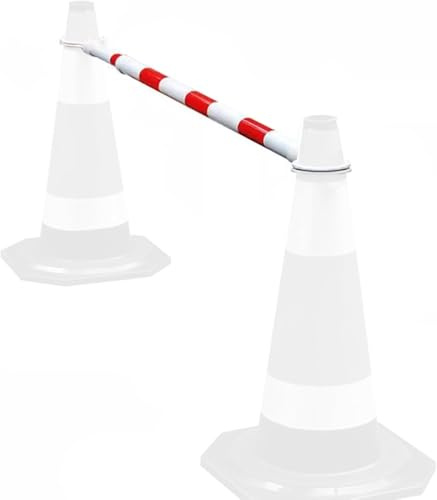 KAnduo Barra de Seguridad Ligera Cono de tráfico telescópico, Poste de Barricada de plástico for Control de multitudes for Advertencia/Advertencia