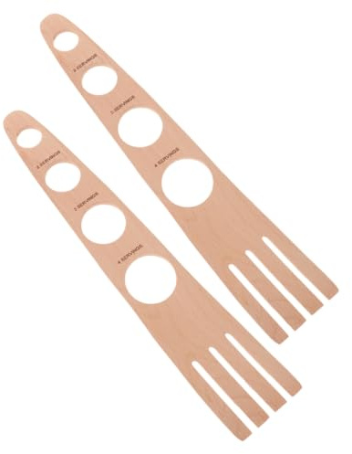 Holibanna 2pcs Wooden Pasta Measure Claw Spoon Spaghetti Serving Control Tool for Kitchen Cooking Dry Pasta Portion Measure Tool