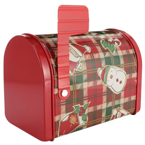 Anneome Caja De Lata Creativa Para Navidad Forma De Buzón Como Caja De Dulces Para Envolver Dulces y Regalos