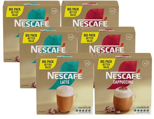 Nescafe Cappuccino 36 x 15.5 g and Latte 36 x 18 g Instant Coffee Sachets Variety Pack
