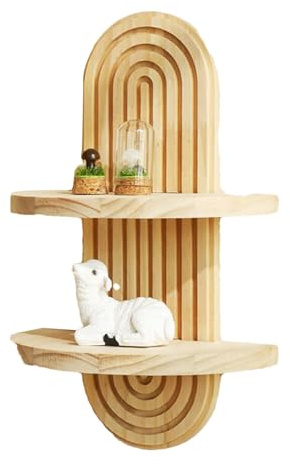 Estantes Bohemios para Pared, Soporte Decorativo en Forma de para Libros, Velas y Accesorios para el hogar, Estante de Pared versátil para Escritorio, tocador, estanterías, lavandería