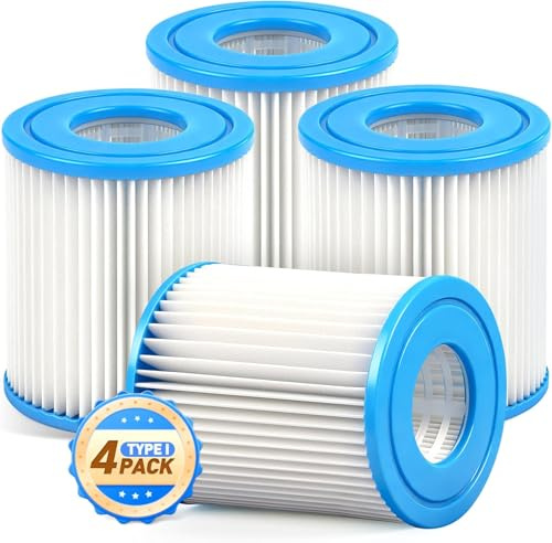 Cartouche filtrante taille I pour piscine gonflable Bestway, cartouches filtrantes de type I, compatibles avec 58093, 58511, 58381 pour pompes de piscine gonflables, 8,0 x 9,0 cm, pack de 4
