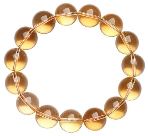 Armband med naturliga citrinkristaller, lycka till-pärlarmband