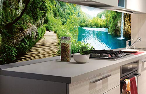 DIMEX LINE Paraschizzi Auto-Adesiva per la Cucina Relax in Foresta 180 x 60 cm | Resistente all’Acqua | QUALITA‘ Premium
