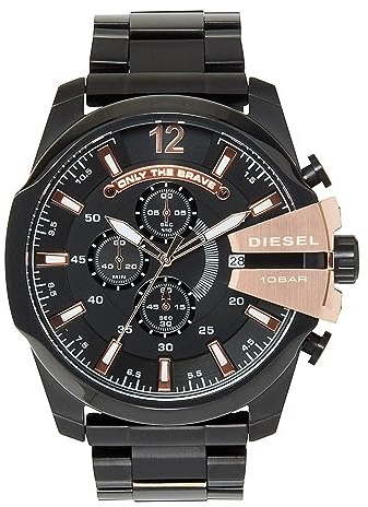 Diesel Mega Chief-klocka för män, Chronograph-urverk med armband i rostfritt stål