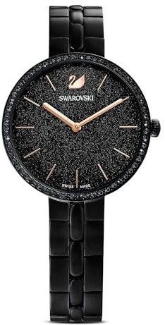 Swarovski Cosmopolitan Uhr, Metallarmband, Schwarz, Schwarzes PVD-Finish