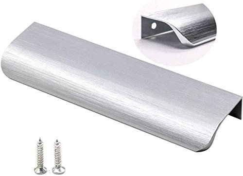 LONTAN 10 Stück Griffe für Küchenschränke, Geburstetes Nickel Türgriffe Küche - Lochmitte 128mm Aluminium Modernes Griff Schrankgriffe Möbelgriffe Schubladengriffe