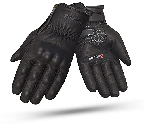 DEGEND Indus | Winter-Motorradhandschuhe aus Leder, wind- und wasserdicht, 100% Ziegenleder mit Knöchel- und Fingerschutz | TPU- und 3M-Winterfutter | CE-geprüft – Motorradzubehör