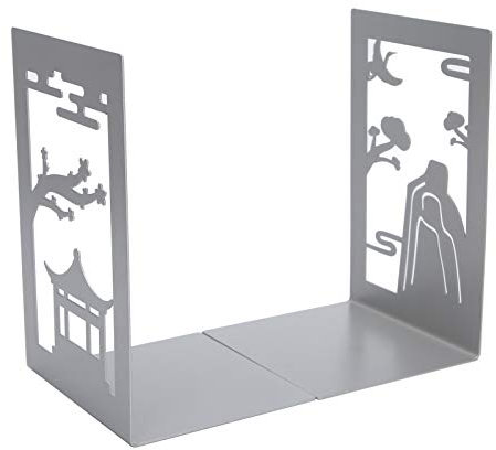 2 pezzi Reggilibri in Metallo Fermalibri per Mensole Stile antico Ferma Libri da Mensola per Mensole per Ufficio, Scuola, Biblioteca(#2)