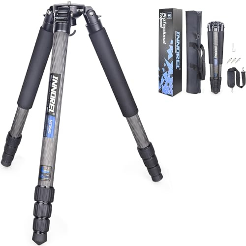 INNOREL NT364C Kohlefaser-Stativ Fachmann Schwerlast Kamerastativ 2021 Aktualisiert Tripod Max Rohr 36mm Max Belastung 25kg Arbeitshöhe 14-160cm mit Stativtasche/Rostfreie Spikes(Stativ Standard)