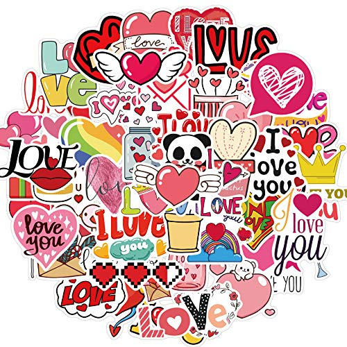 Valentine Stickers Small Love Stickers for Envelopes Scrapbooking Phone Wall Envelops Water Bottles Laptop Wedding Car Window,Romantic I Love You Heart Stickers Decal for Adults Women Gift
