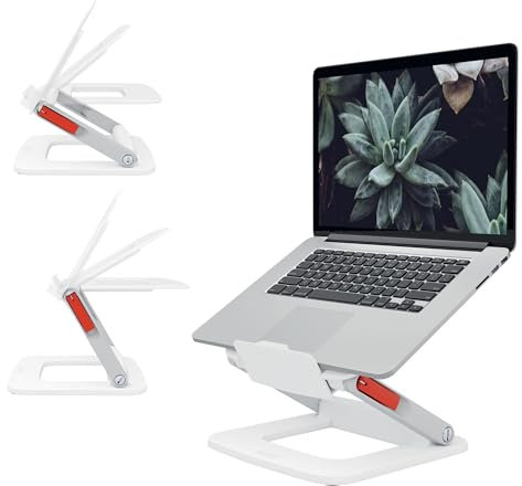 Leitz Ergo höhenverstellbarer Multi-Winkel Laptopständer, für 13“ - 15“ Laptops, 63% recycelter Kunststoff, 6 Höhen- & Winkelkombinationen, Kompakte Standfläche, 100% recycelbar, Weiß, 64240001