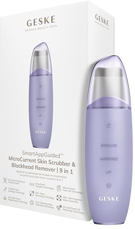GESKE | SmartAppGuided™ MicroCurrent Skin Scrubber & Blackhead Remover | 9 in 1 | Skincare Tools | Face Cleaning | Anti Aging und Reinigung | Professionelle Gesichtsstraffung | Mitesserentferner | SmartAppGuided™ | Skincare Tools | Face Cleaning | Anti Aging und Reinigung | Professionelle Gesichtsstraffung