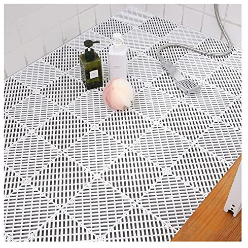 duschmatte rutschfest badematte rutschfest badematte Holz Drainage-Antirutschmatte, wasserdichter, durchbrochener Spleiß-Bodenteppich, schneidbarer Drainage-Schwimmbad-Nassbereichsteppich, 3