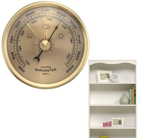 Termometro Barometro - Stazione Previsioni Meteo | Igrometro Tradizionale Con Quadrante 3in1 Con Temperatura E Umidità, Igrometro Con Manometro Da 70 Mm Per Misurare Le Variazioni Della Pressione Atmo