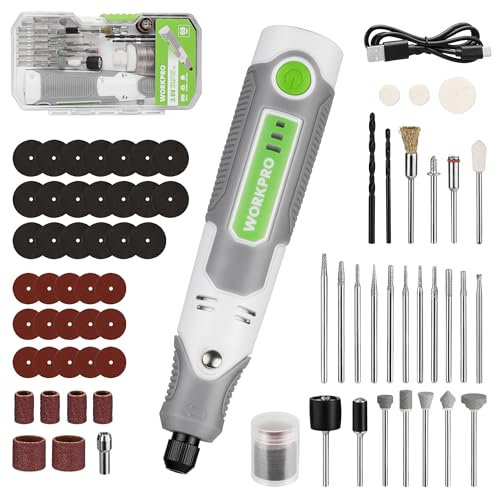 WORKPRO Strumento Multifunzione, Utensile Rotante Kit da 3,6 V Senza Fili, Mini Trapano Elettrico con 70 Accessori, 3 Velocità Variabili, per Taglio, Smerigliatura, Incisione, Foratura