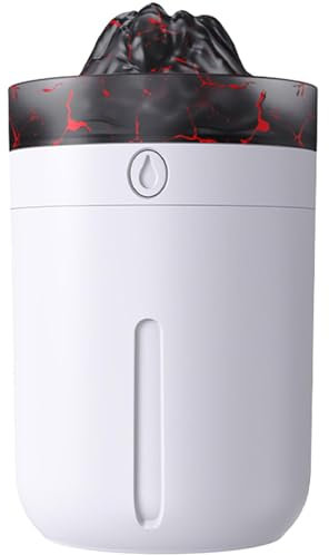 USB Personal Desktop Humidifier - Air Humidifier With Volcano Night Light, Volcano Flame Humidifier | Low Noise Design Desktop Air Humidifier For Bedroom
