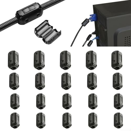 Ferritkerne, Rauschunterdrückung, Filterring, 3,5 mm, 5 mm, 7 mm, 9 mm, Ferritkerne, Clips auf Draht für RFI-Kabel, 20 Stück