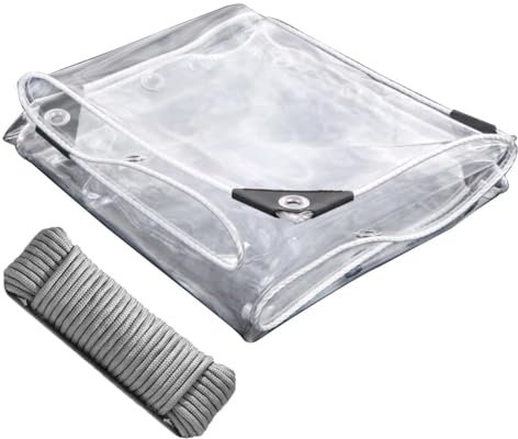 Telone resistente in PVC trasparente da 420 g/m², con occhielli, impermeabile e resistente agli strappi, per gazebo da giardino, dimensioni 3 x 4 m