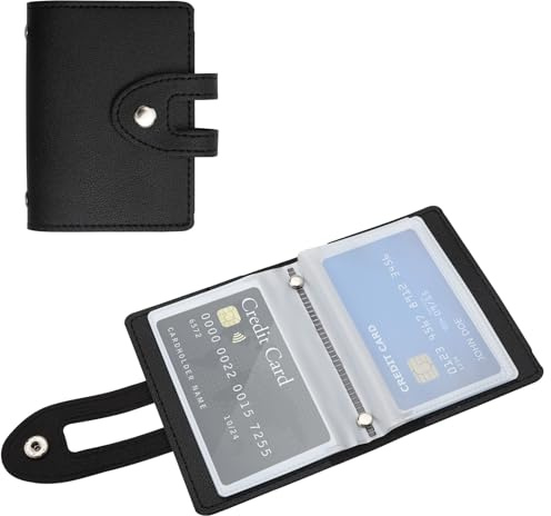 ZMDMAH Kreditkartenetui Damen Kartenetui Damen und Herren Kreditkartenetui Visitenkartenetui Leder für 30 Karten Schwarz