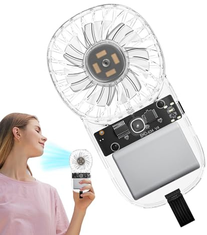 Ventilatore Portatile - Ventilatore Elettrico Soffiatore A Mano Ricaricabile | Gadget Cool Trasparenti Ricaricabili USB, Ventole Da Scrivania Ventilatore A Batteria Per Camera Da