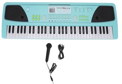 Tastiera per Pianoforte Portatile con Microfono, Piano Elettrico Educativo Ricaricabile USB per Bambini