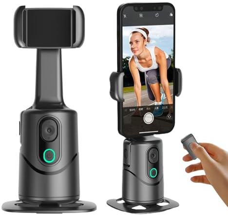 Trípode de seguimiento de la cara del coche, trípode para teléfono móvil con seguimiento de rotación de 360°, control de gestos, estabilizador automático de cardán para grabación de vídeo, transmisión