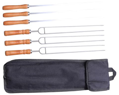 ibasenice 1Ensemble Brochettes de Barbecue Acier Inoxydable Outils de Grillade pour Mores Saucisses Accessoire