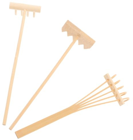 SEWOART 3pièces Lot de Mini Râteaux De Contemplation pour Jardin Zen Et Décoration Feng Shui Maison Et Bureau Bambou Naturel Modèles Variés Accessoire Zen pour Relaxation Et Créativité