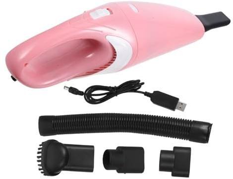 ERINGOGO Aspirapolvere Portatile USB Ricaricabile Mini Maneggevole per Auto Uso Asciutto e Bagnato Compatto e Leggero per Sporcizia Polvere Aspirabriciole Wireless Multifunzionale Rosa