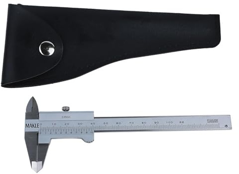 Amagogo Calibrador Vernier manual con bolsa de almacenamiento resistente de 0 a 3,94 pulgadas para diámetro interior y exterior para grosor, ancho,